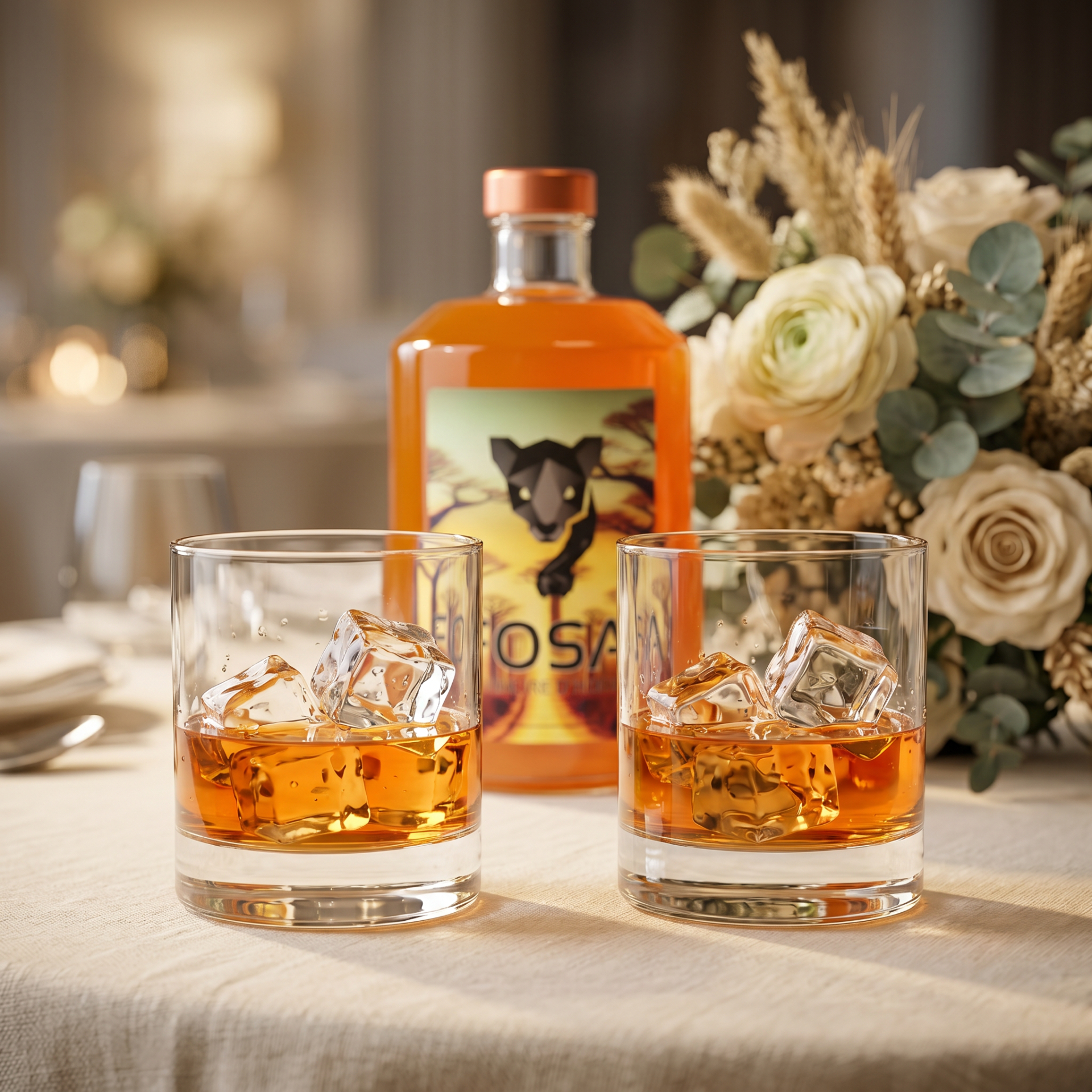 Deux verres de dégustation FOSA disposés sur une table en lin